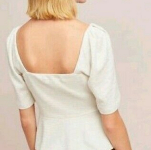 NWT Anthro Porridge Ivory & Silver Sweetheart Top - Picture 2 of 7